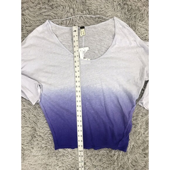 NWT FREE PEOPLE S We The Free Strawberry Ombré Linen Tee $68 coastal beachy - Picture 9 of 10